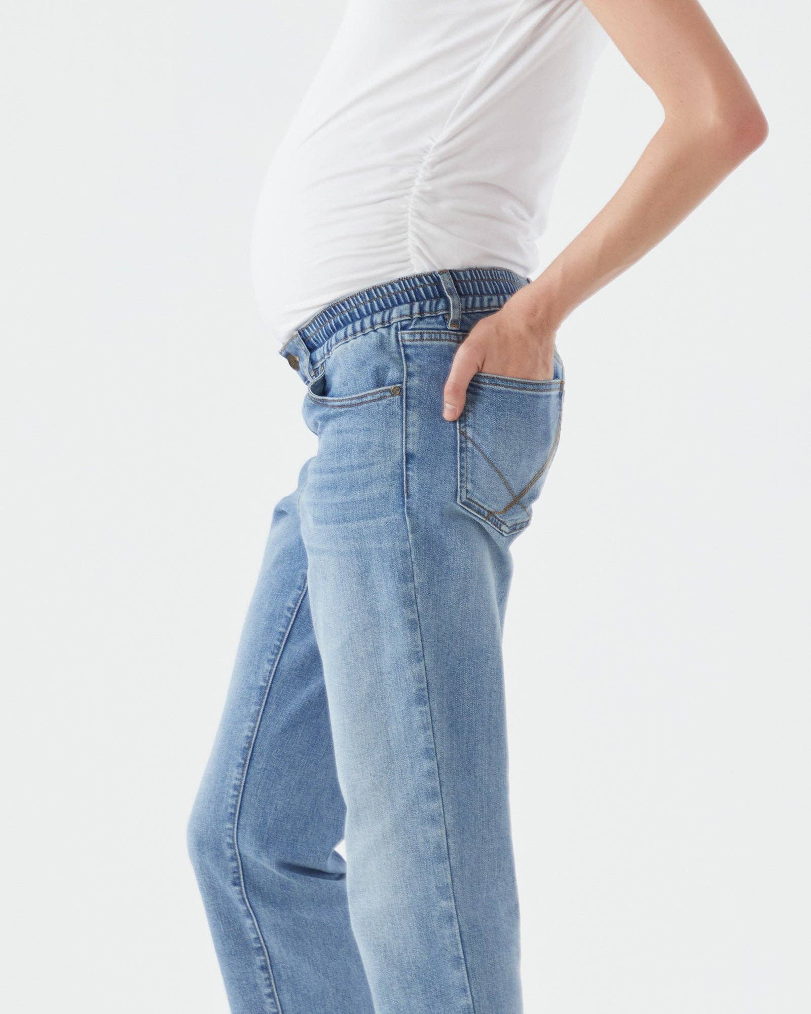Heaven Slim Ankle Maternity Jeans (Mid Wash)