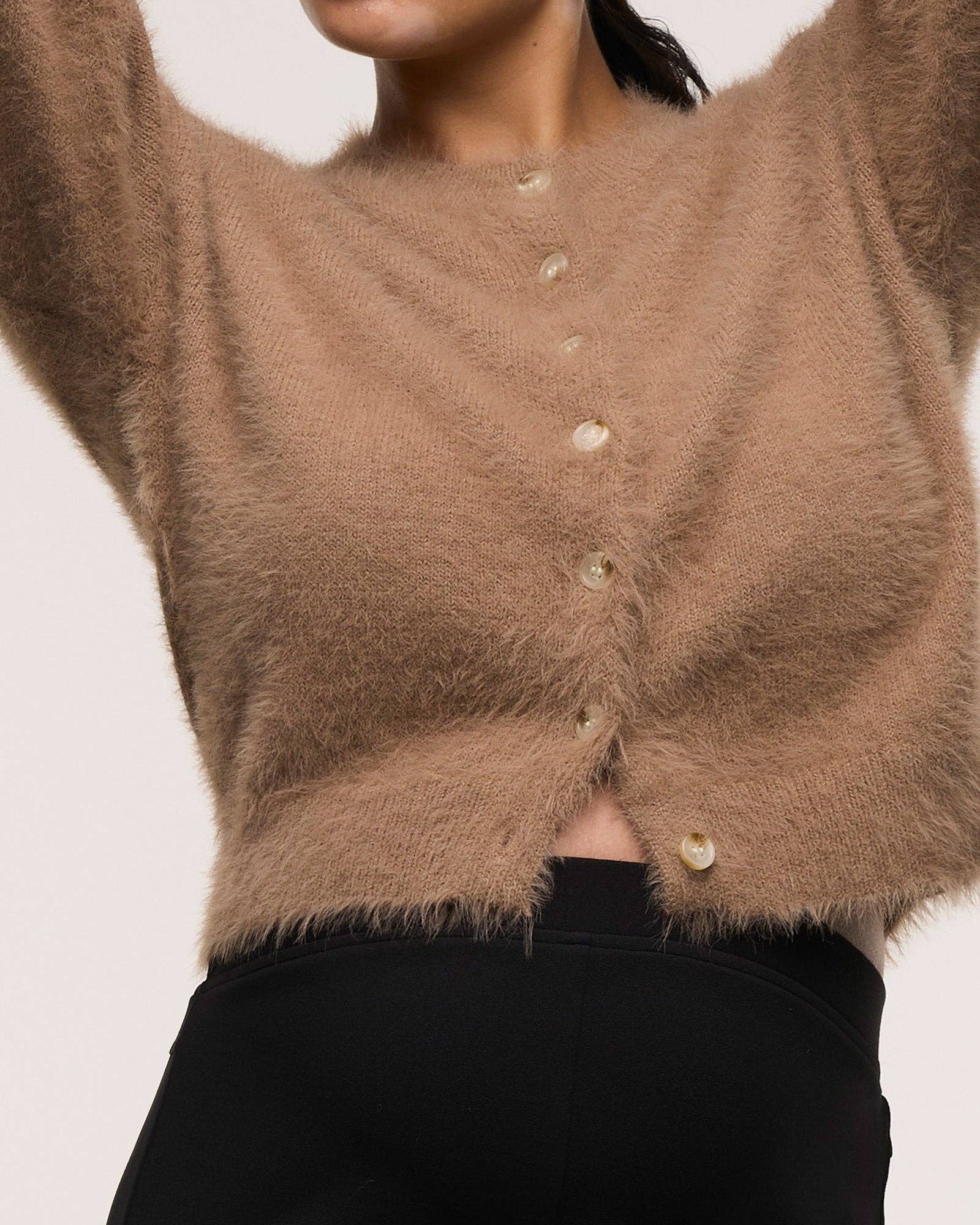 Rosie Brushed Light Taupe Cardigan