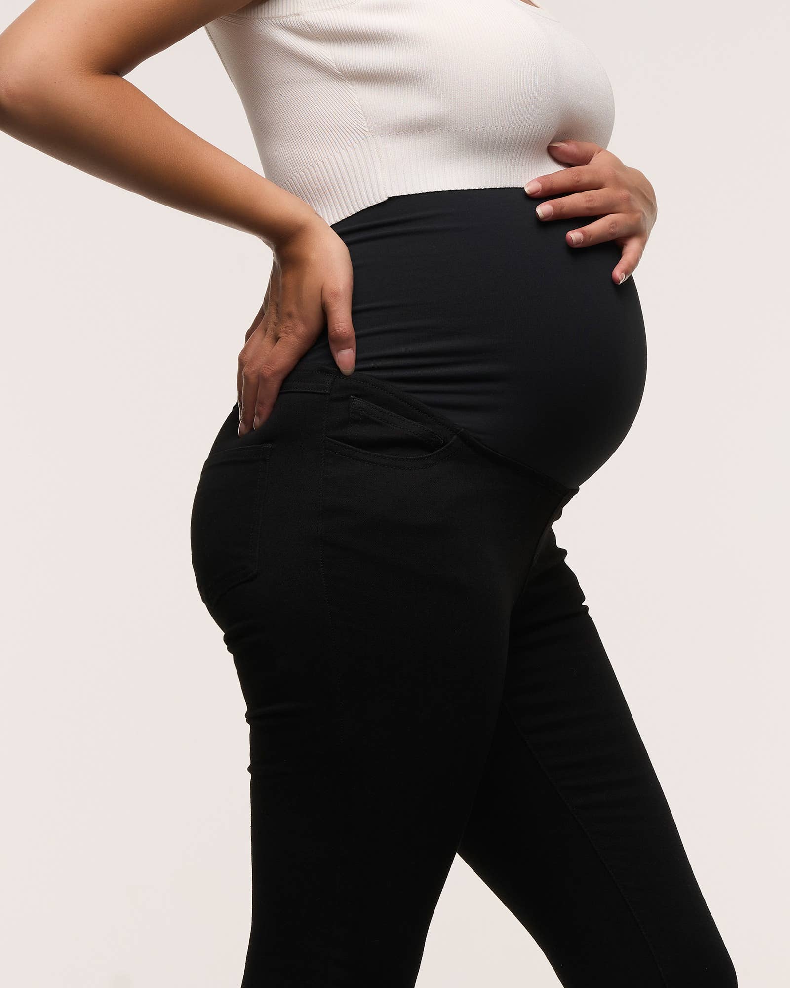 Heaven Overbelly Skinny Maternity Jeans (Black)