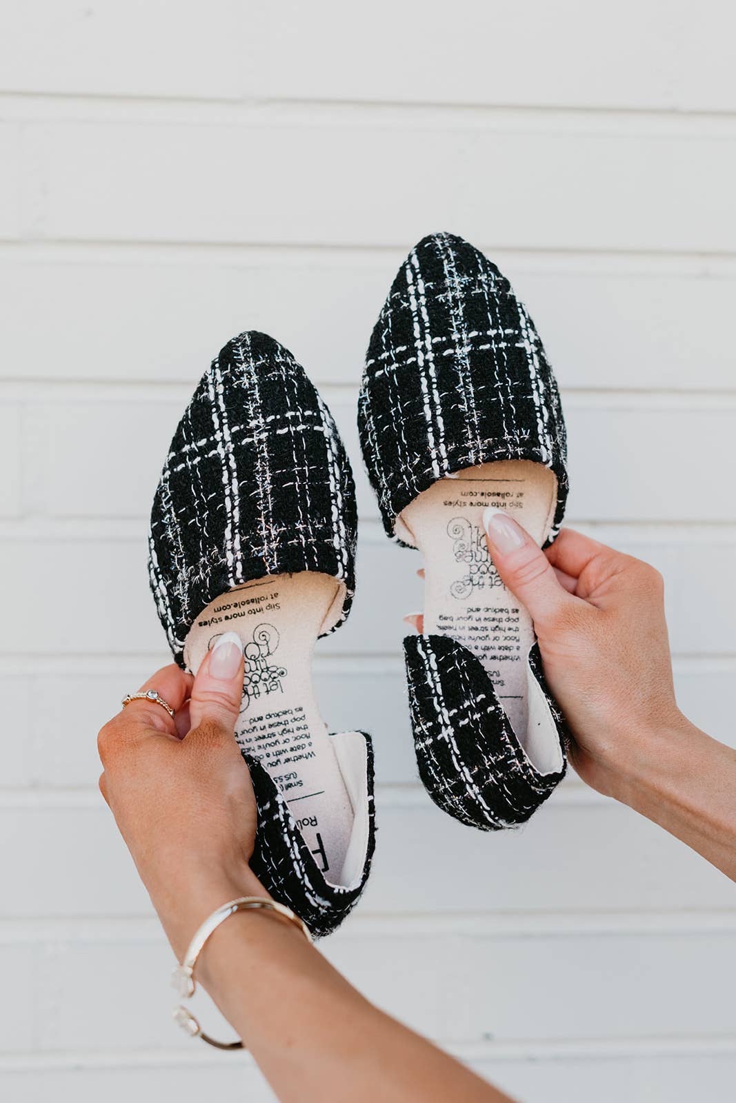 City Girl – Rollasoles D'Orsay en tweed noir