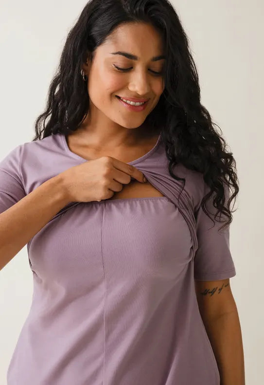 A-Line Nursing Dress Short Sleeve