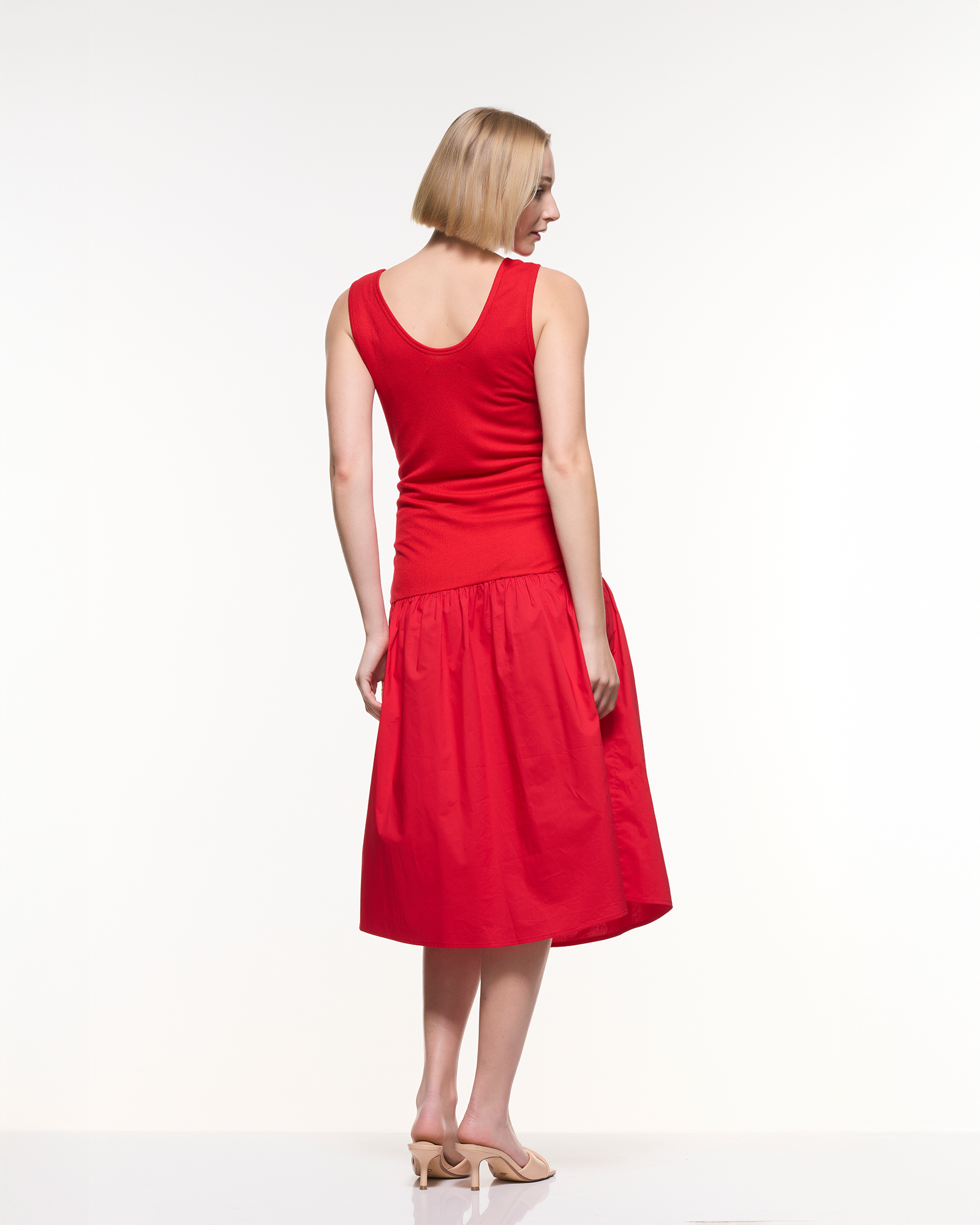 Robe midi contrastée