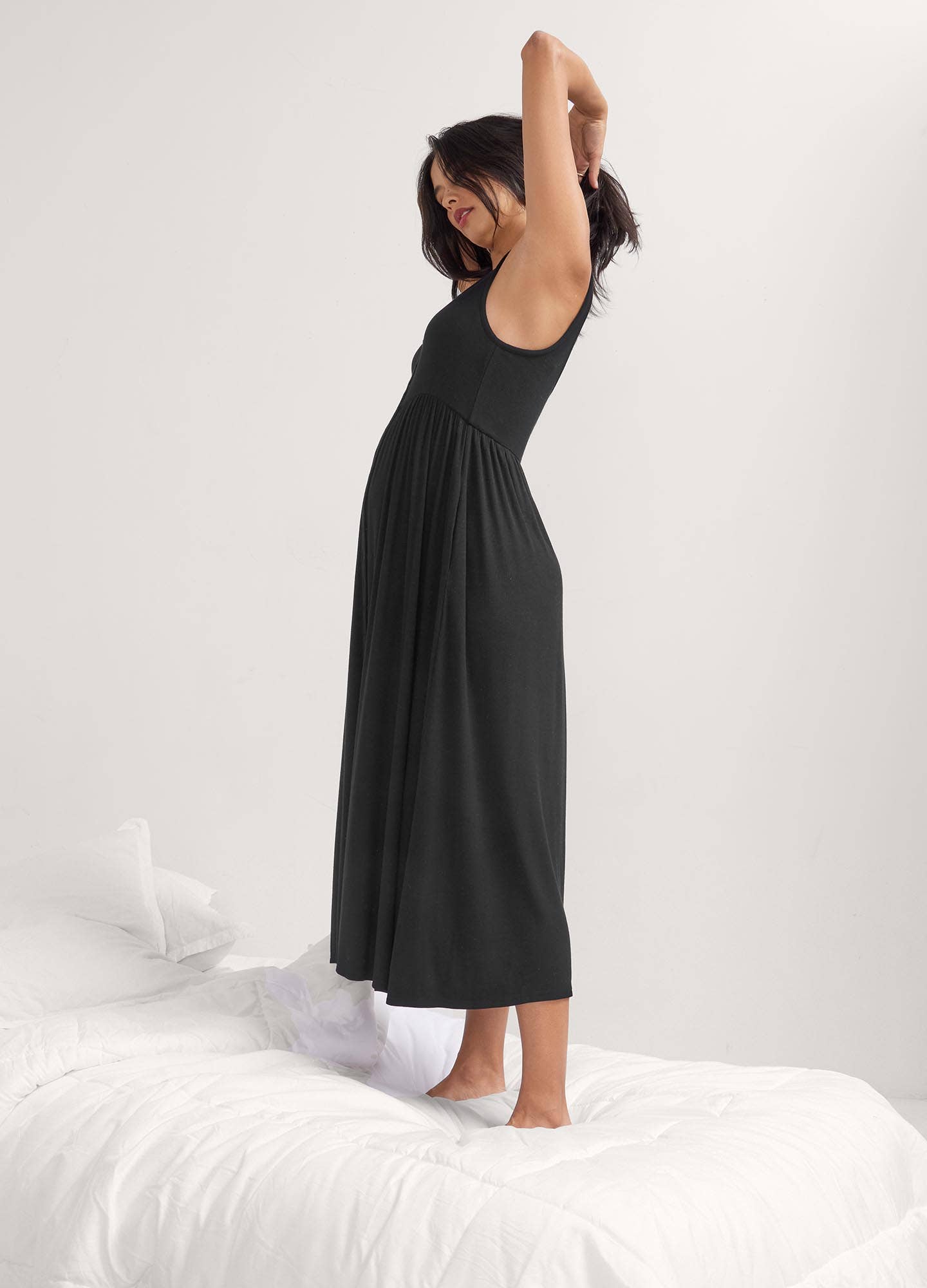 The Softest Rib Maternity Nursing Friendly Tank Dress - Hatch