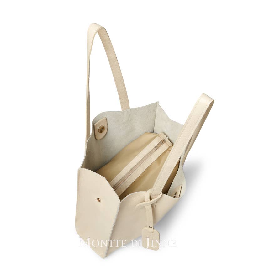 Sac cabas en cuir italien avec pochette amovible