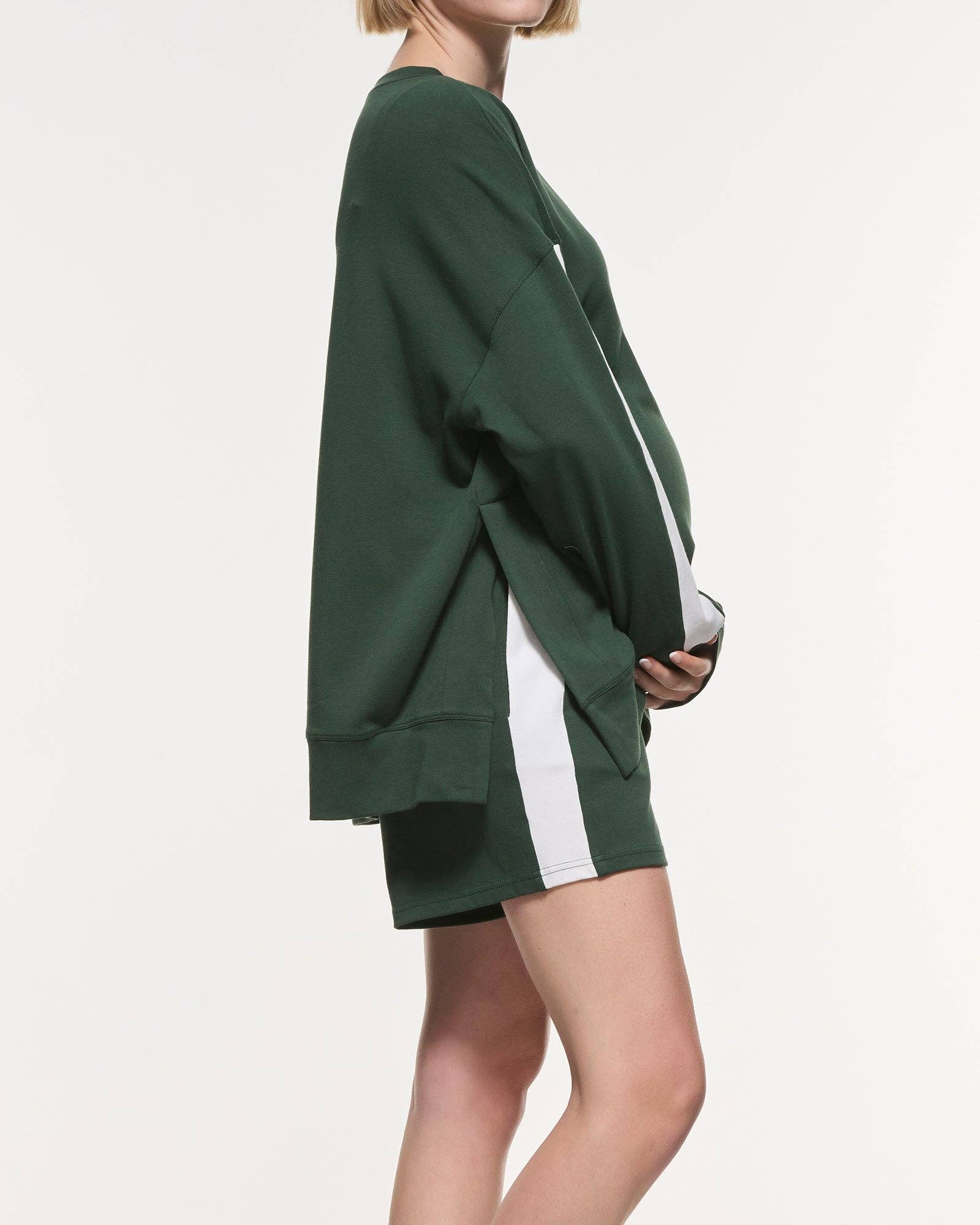 Side Split Stripe Cotton Top