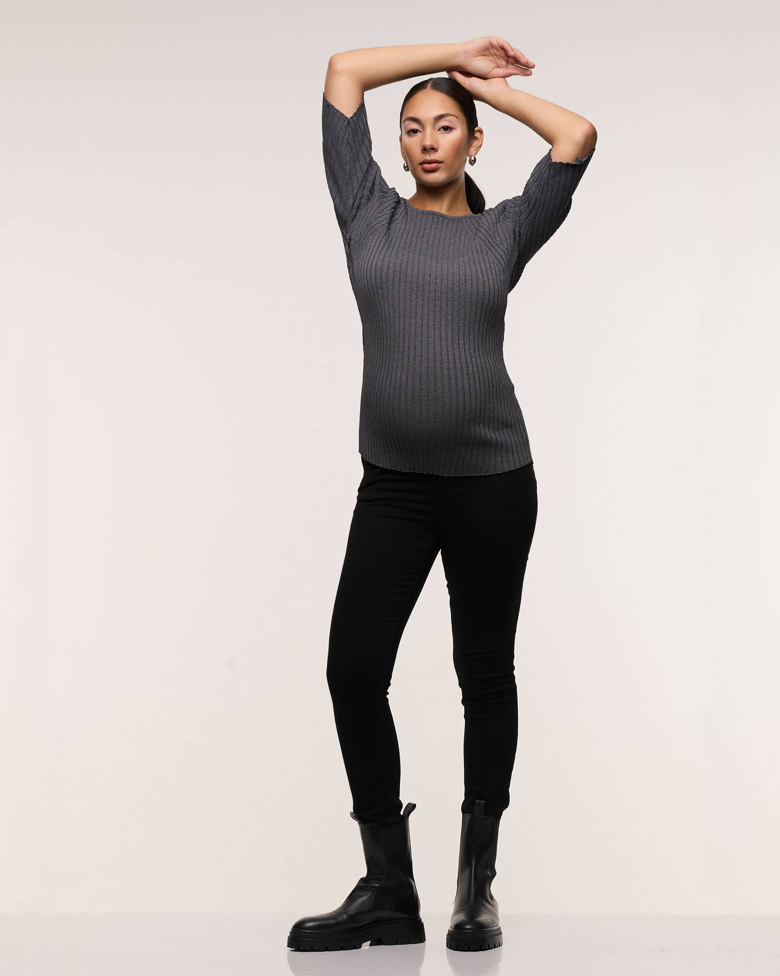 Heaven Overbelly Skinny Maternity Jeans (Black)