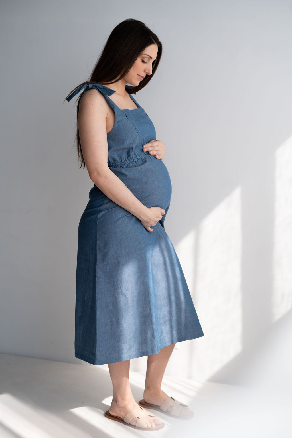 Rosalie Nursing Dress - Blue