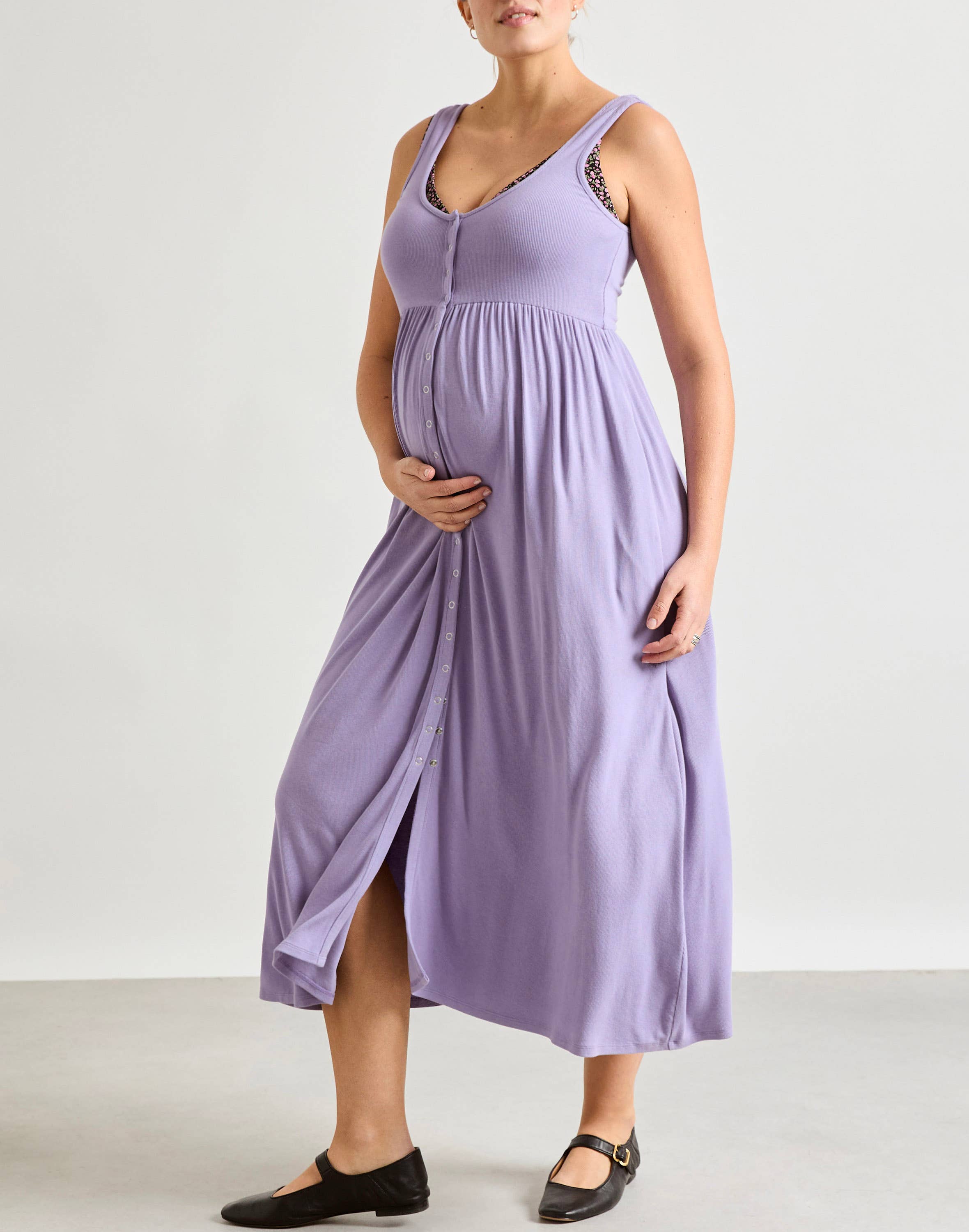 The Softest Rib Maternity Nursing Friendly Tank Dress - Hatch