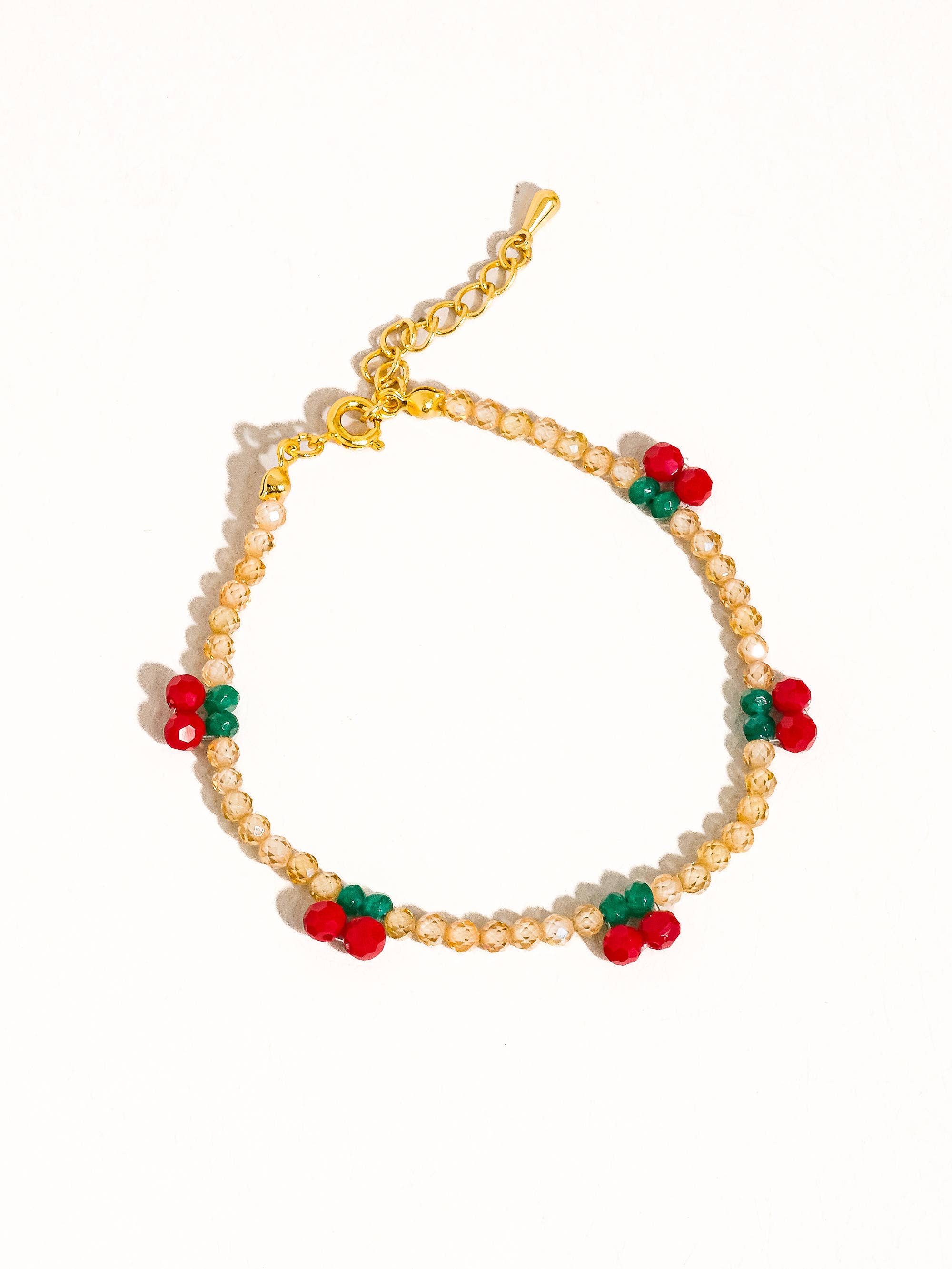 Quentin 18K Gold Handmade Beaded Cherry Bracelet