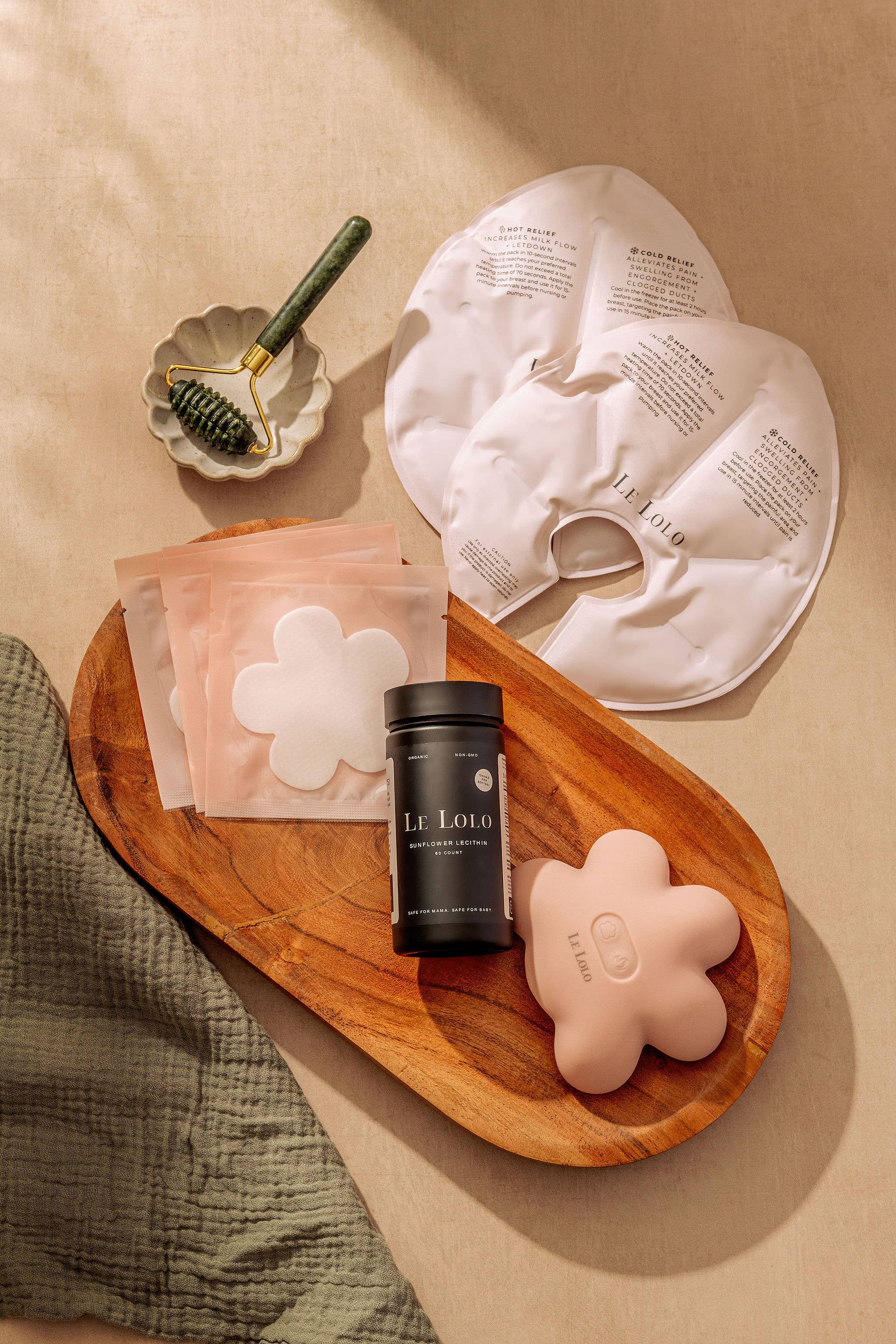 Rouleau de lactation en jade vert