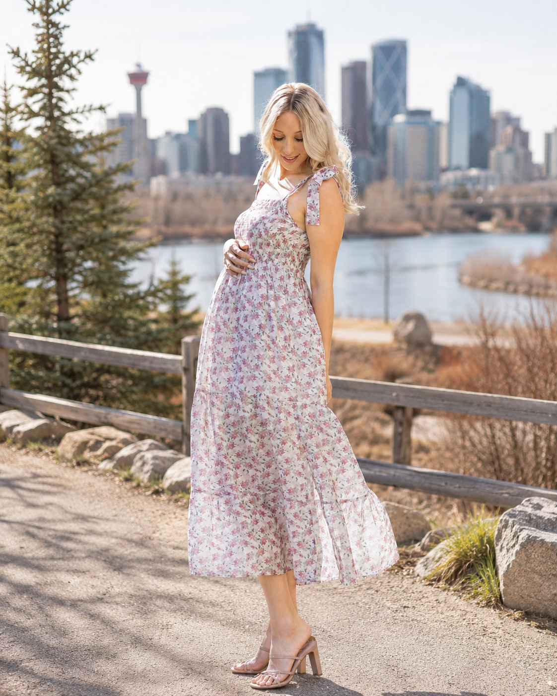 Lilliana Maternity Dress In Roseate Floral