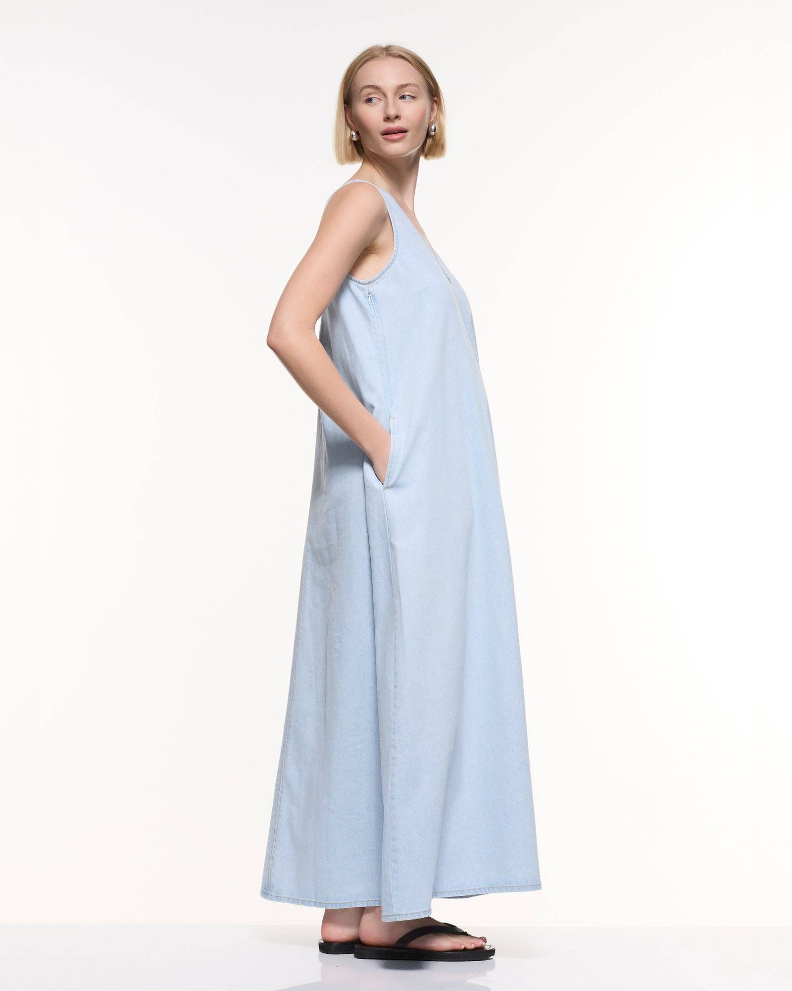 Robe longue en denim Emily