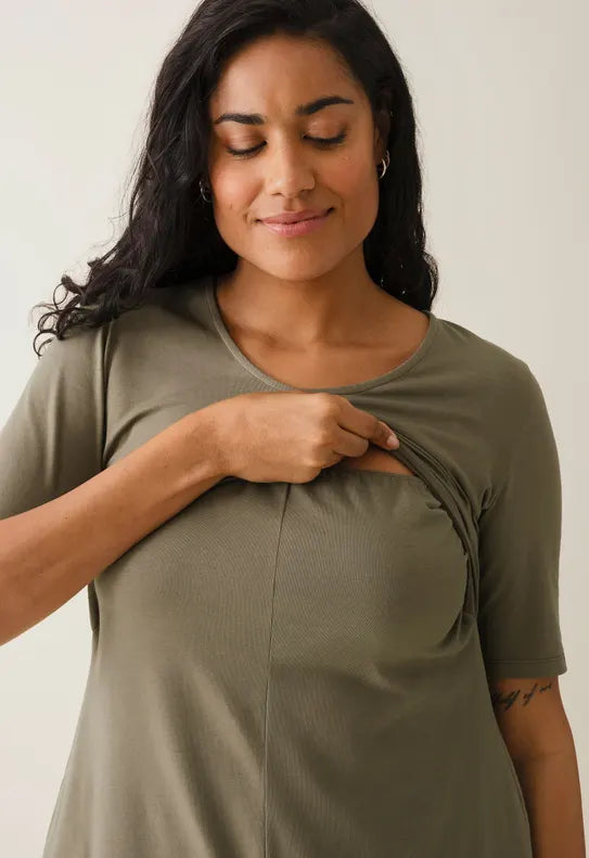 A-Line Nursing Dress Short Sleeve