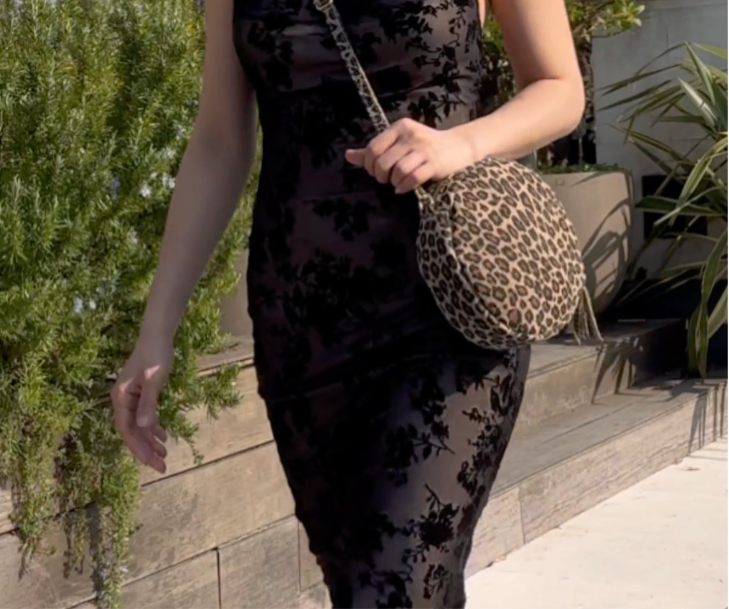 Sac rond en cuir véritable fait main italien avec pompon