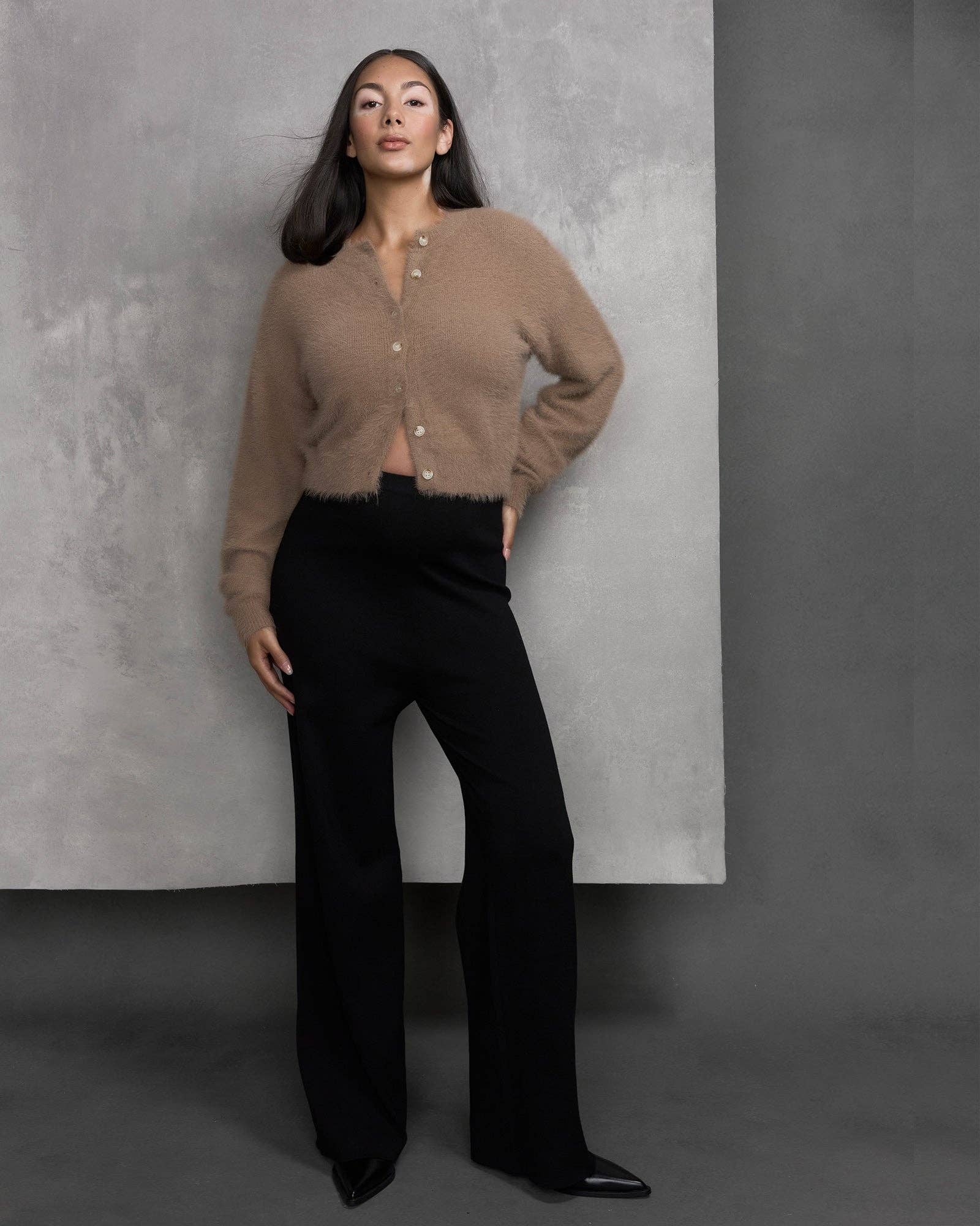 Rosie Brushed Light Taupe Cardigan