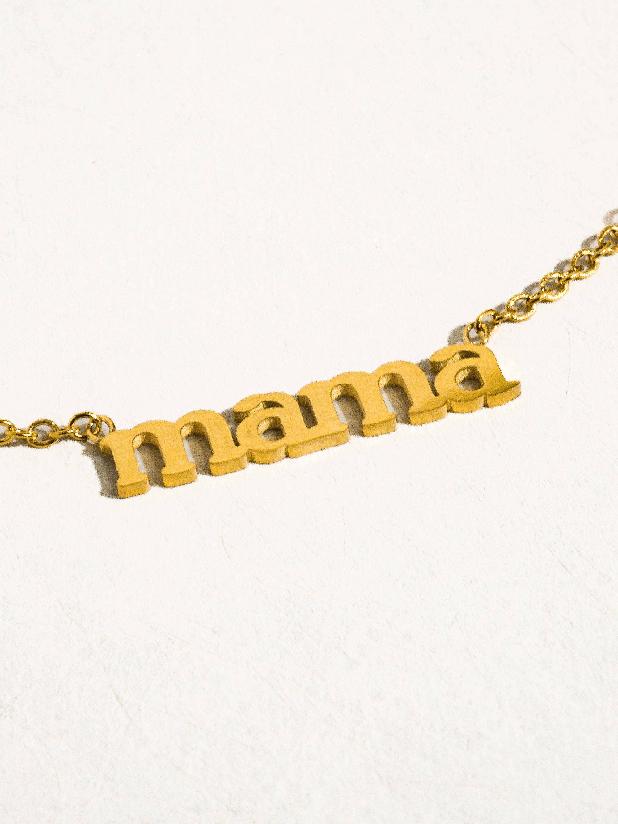 Mother's Day 18K Gold Non-Tarnish 'Mama' Necklace