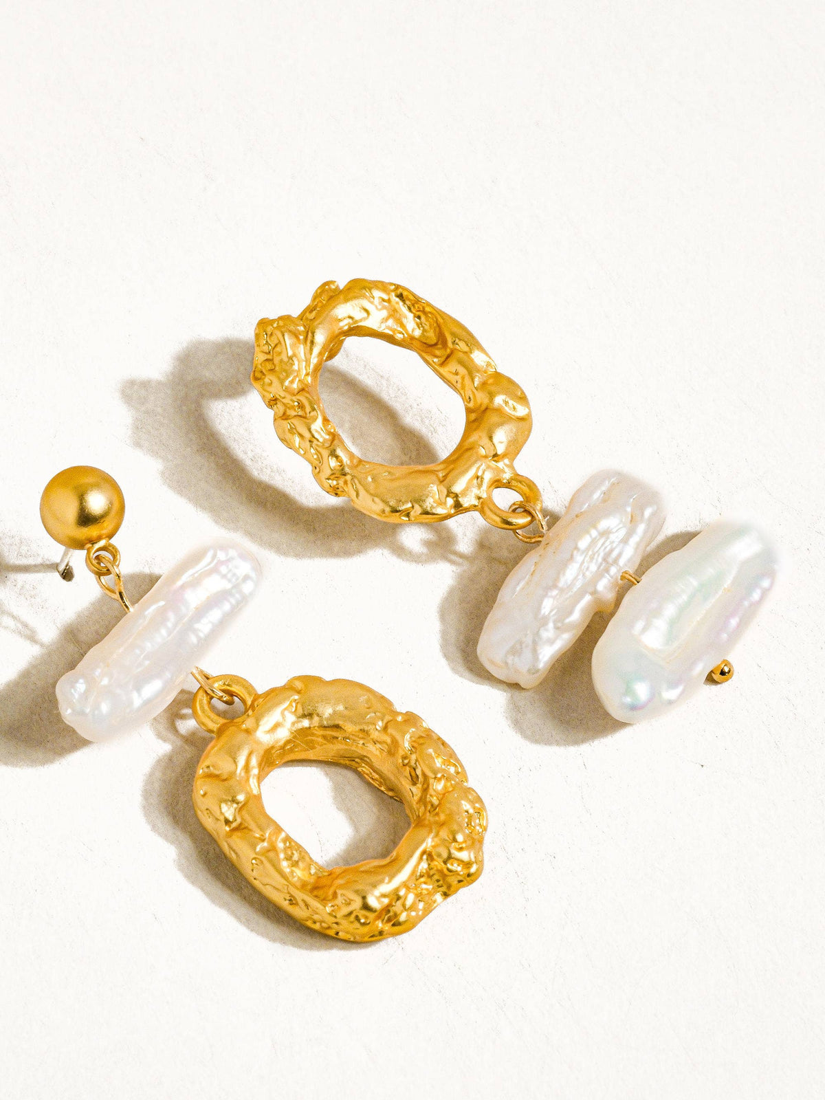 Blaze 18K Gold Baroque Pearl Earrings