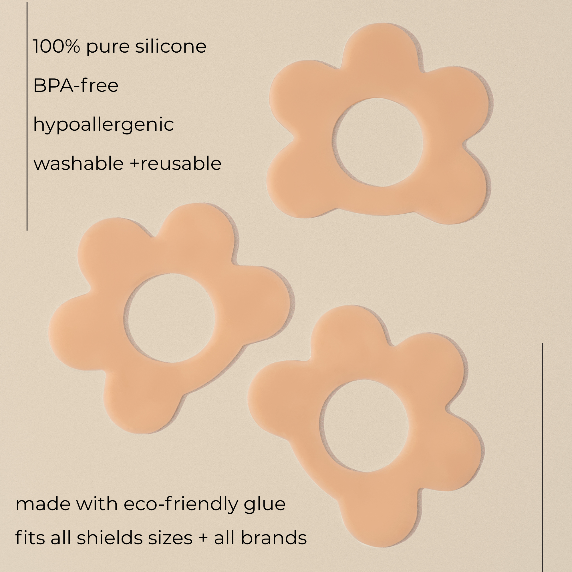 Nipple Shield Set, 3 sizes in 1