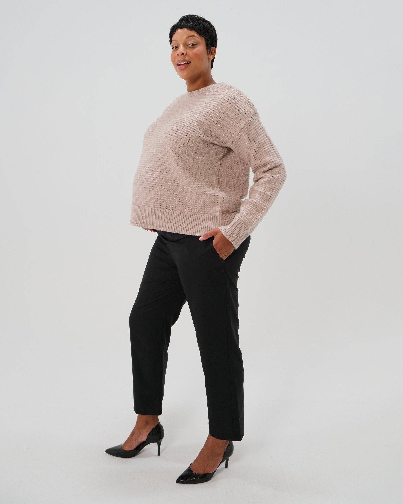 Elizabeth Under Belly Maternity Pants, All-Season Wool