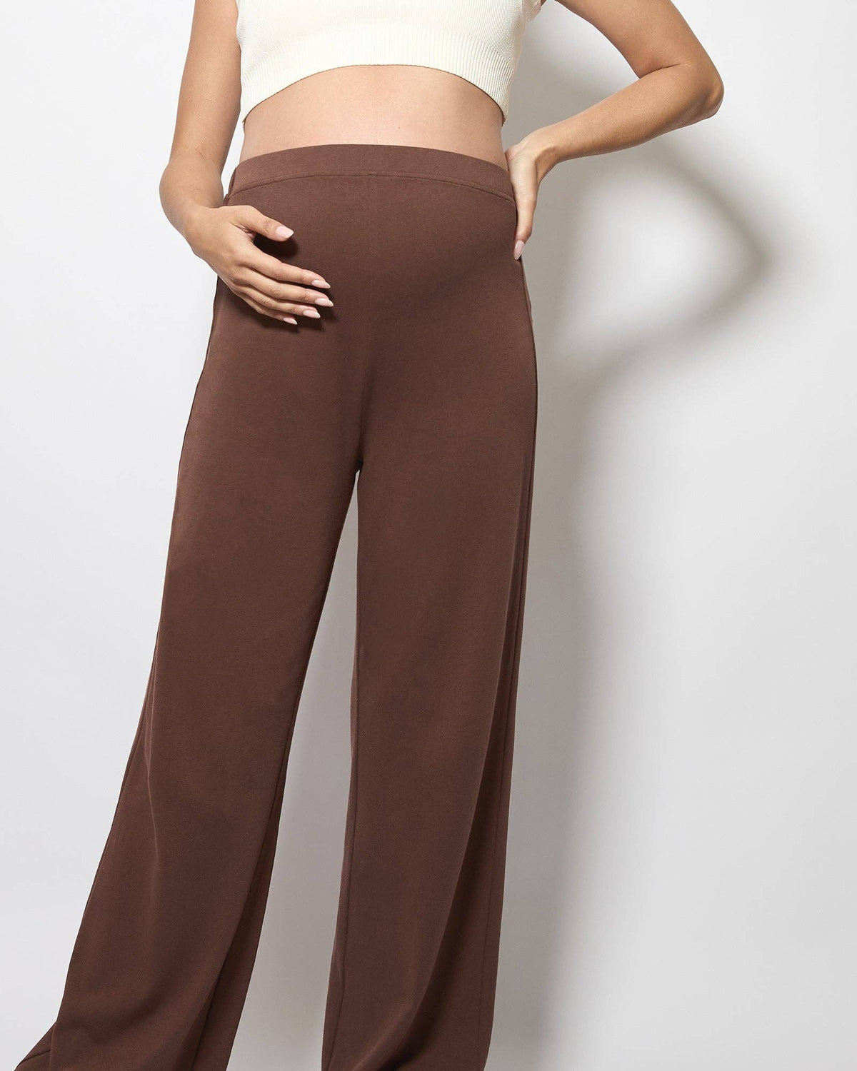 Harriette Wide Cotton Pants - Espresso