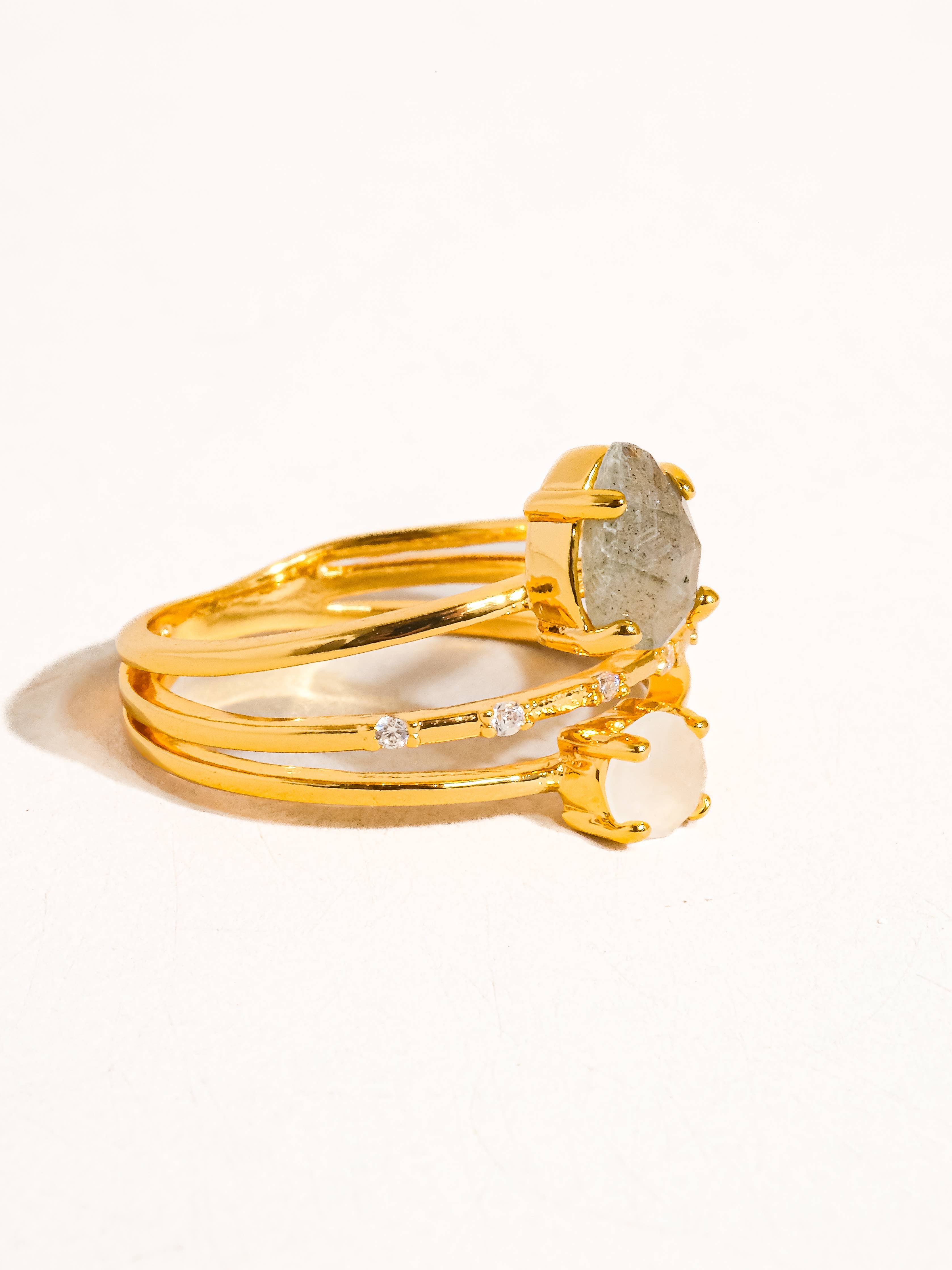 Sabine 18K Gold Multi Stone Statement Ring
