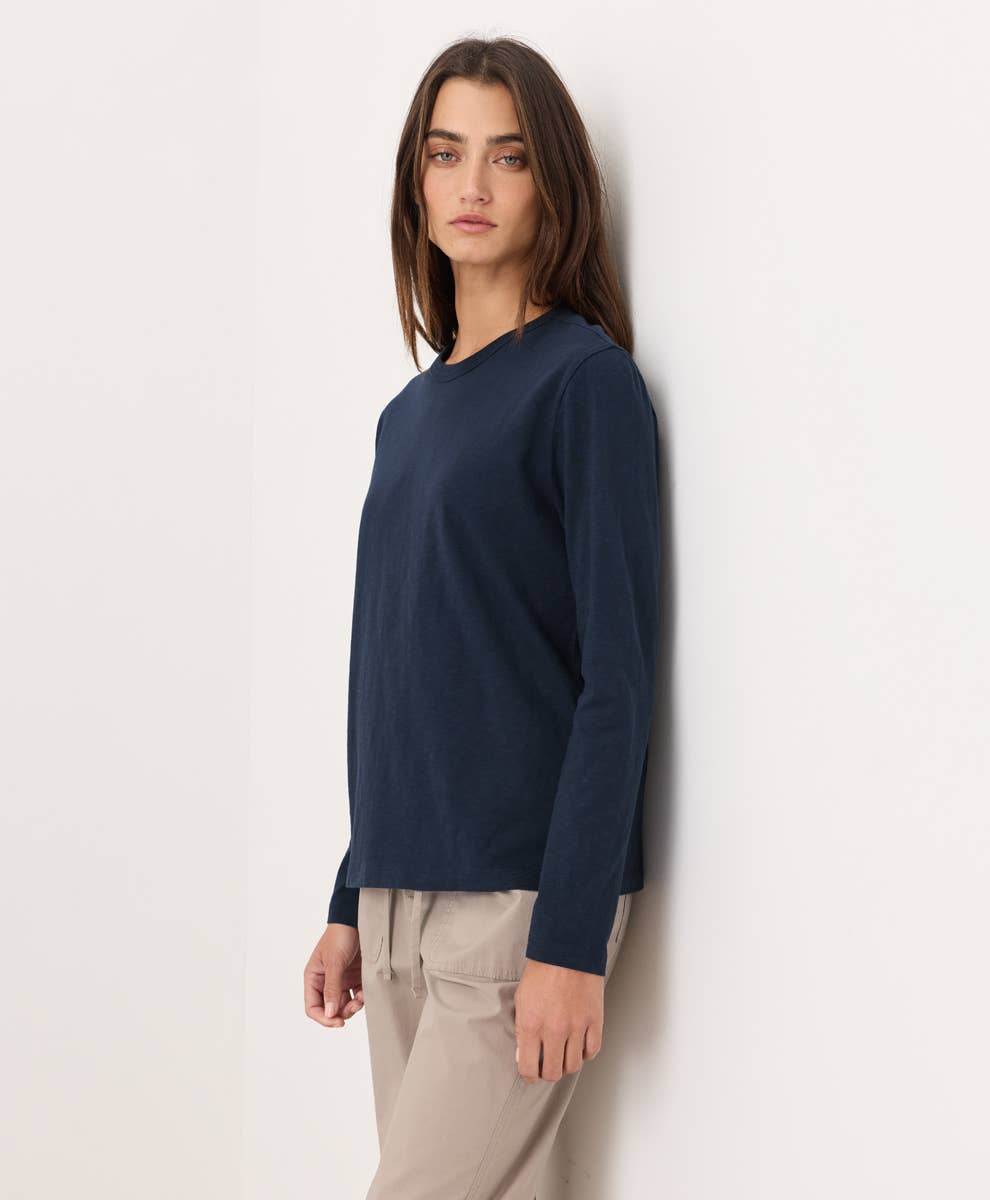 Women's Soft-Slub Essential Crewneck Long Sleeve Tee