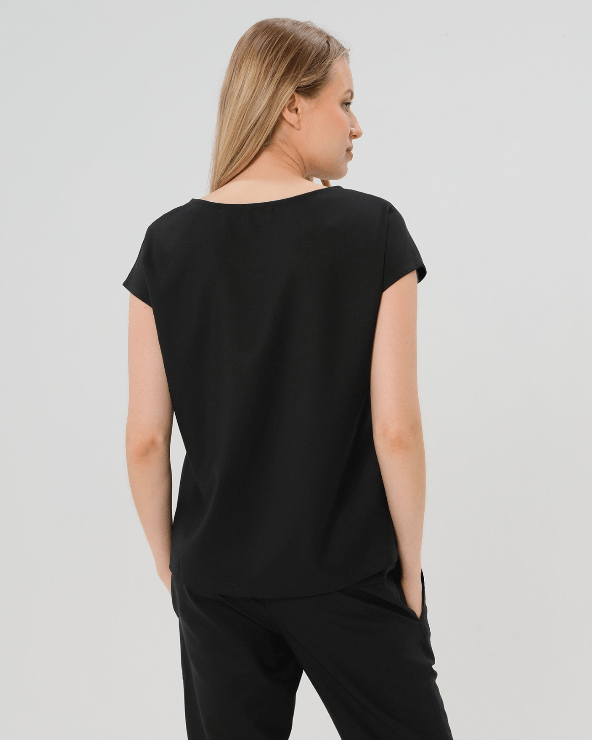 Tropical Wool Blend Maternity Shell Top w/ Hidden Nursing Zip
