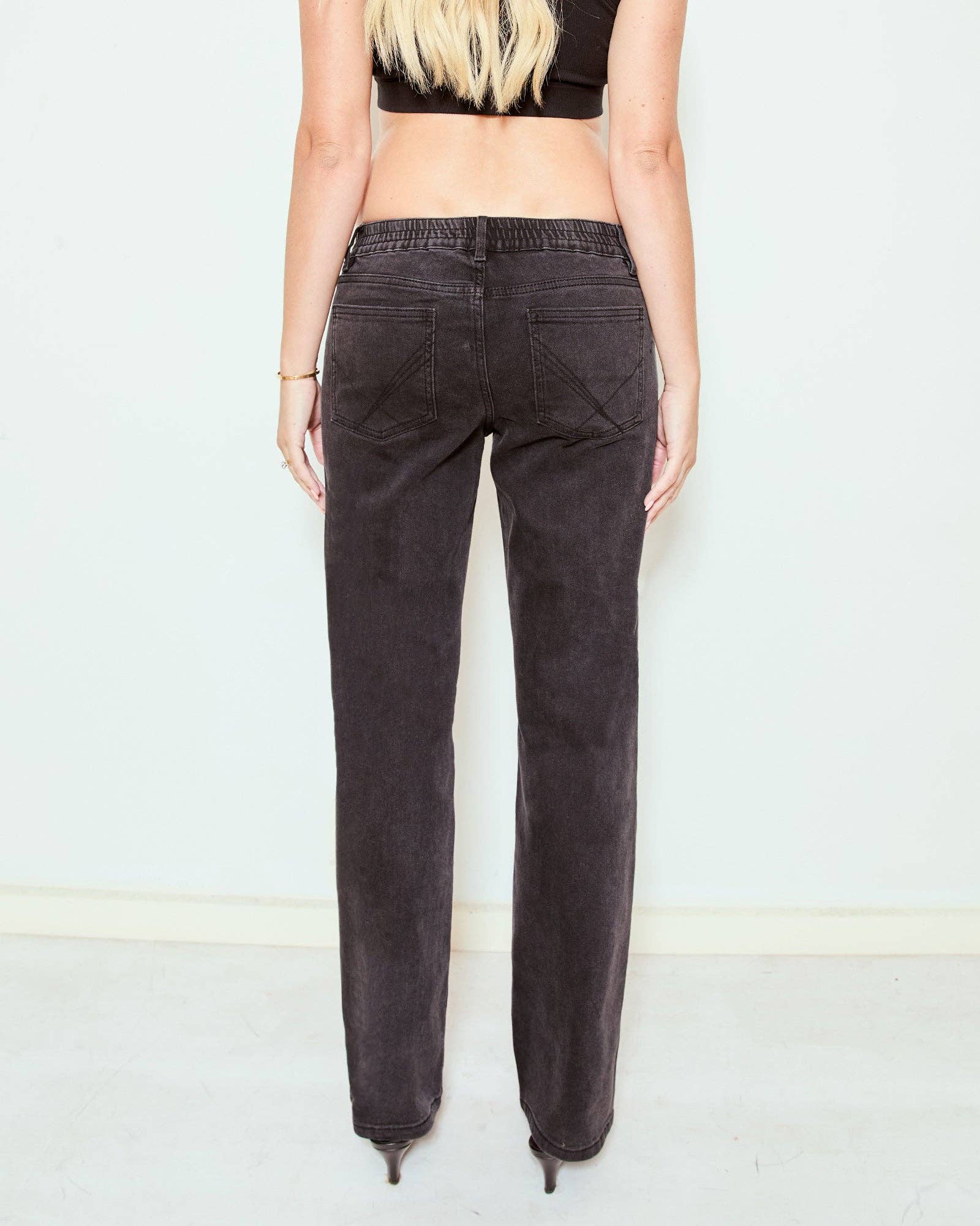 Slim Straight Leg Jeans (Black Wash)