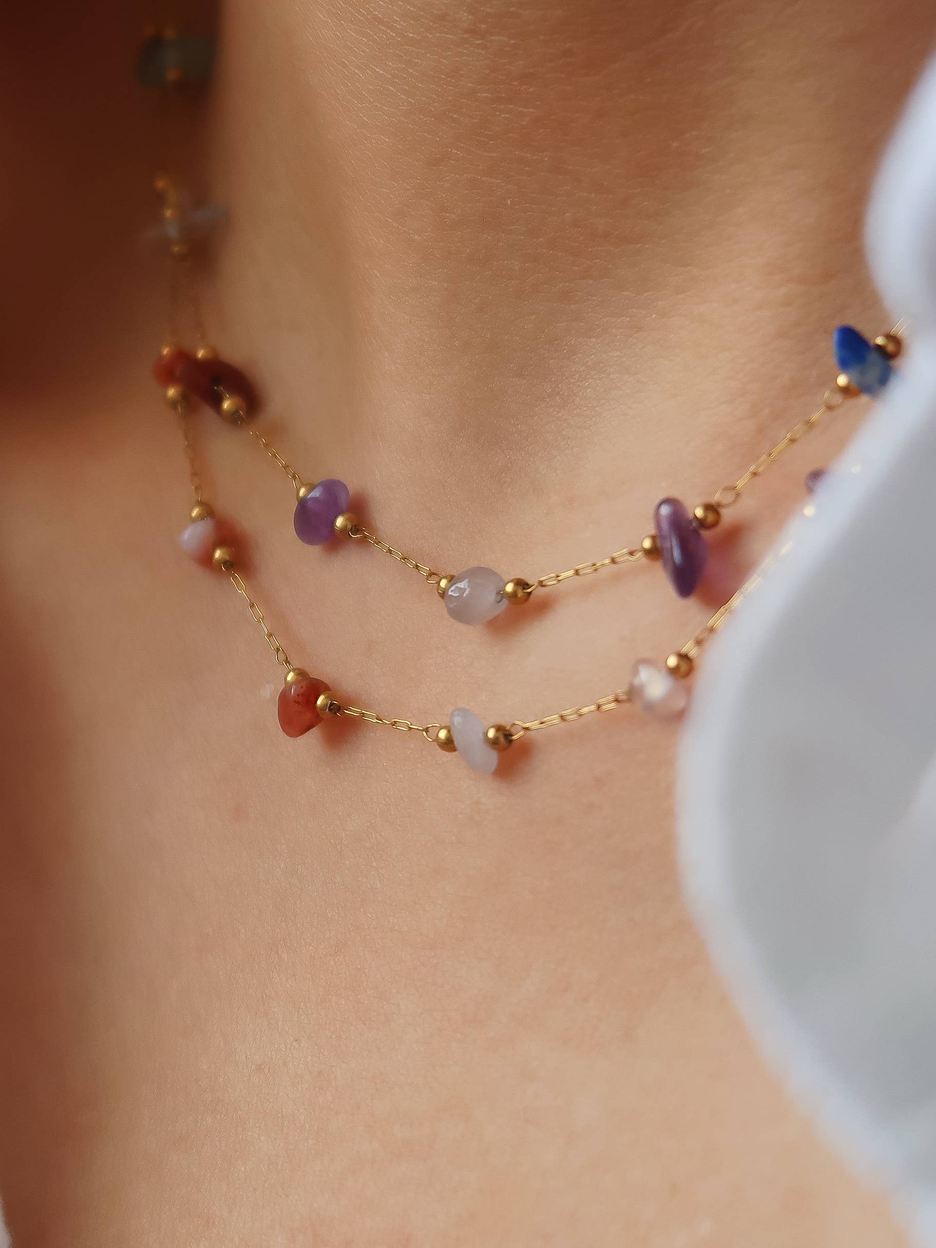 Besse 18K Gold Multi-Gemstone Necklace & Bracelet