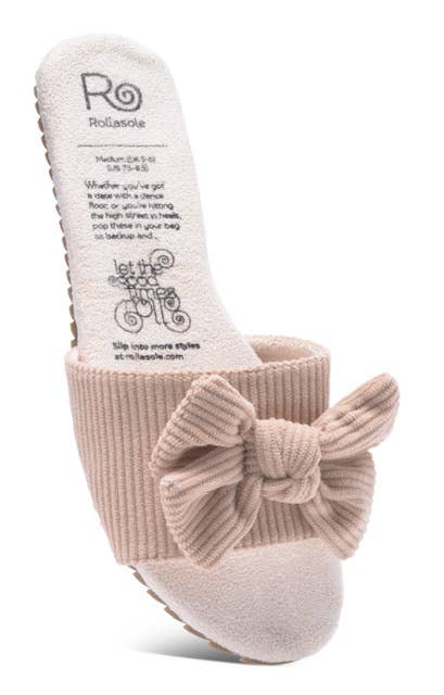 Sandales Honey Sandals – Sandales à enfiler en velours crème avec nœud