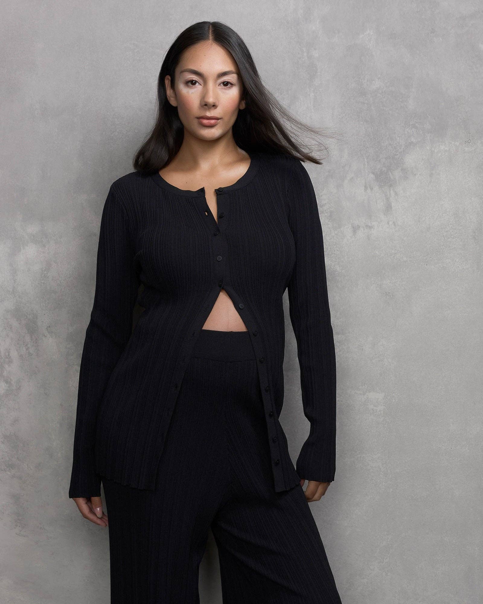 Gilet d'allaitement Mabel en maille à col rond