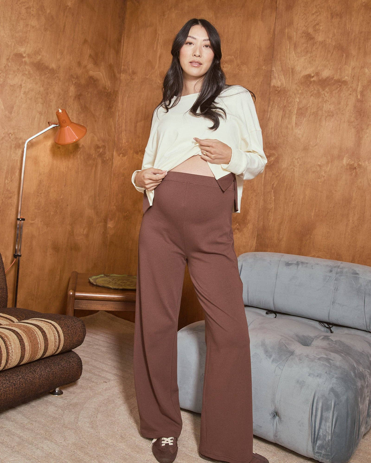 Harriette Wide Cotton Pants - Espresso