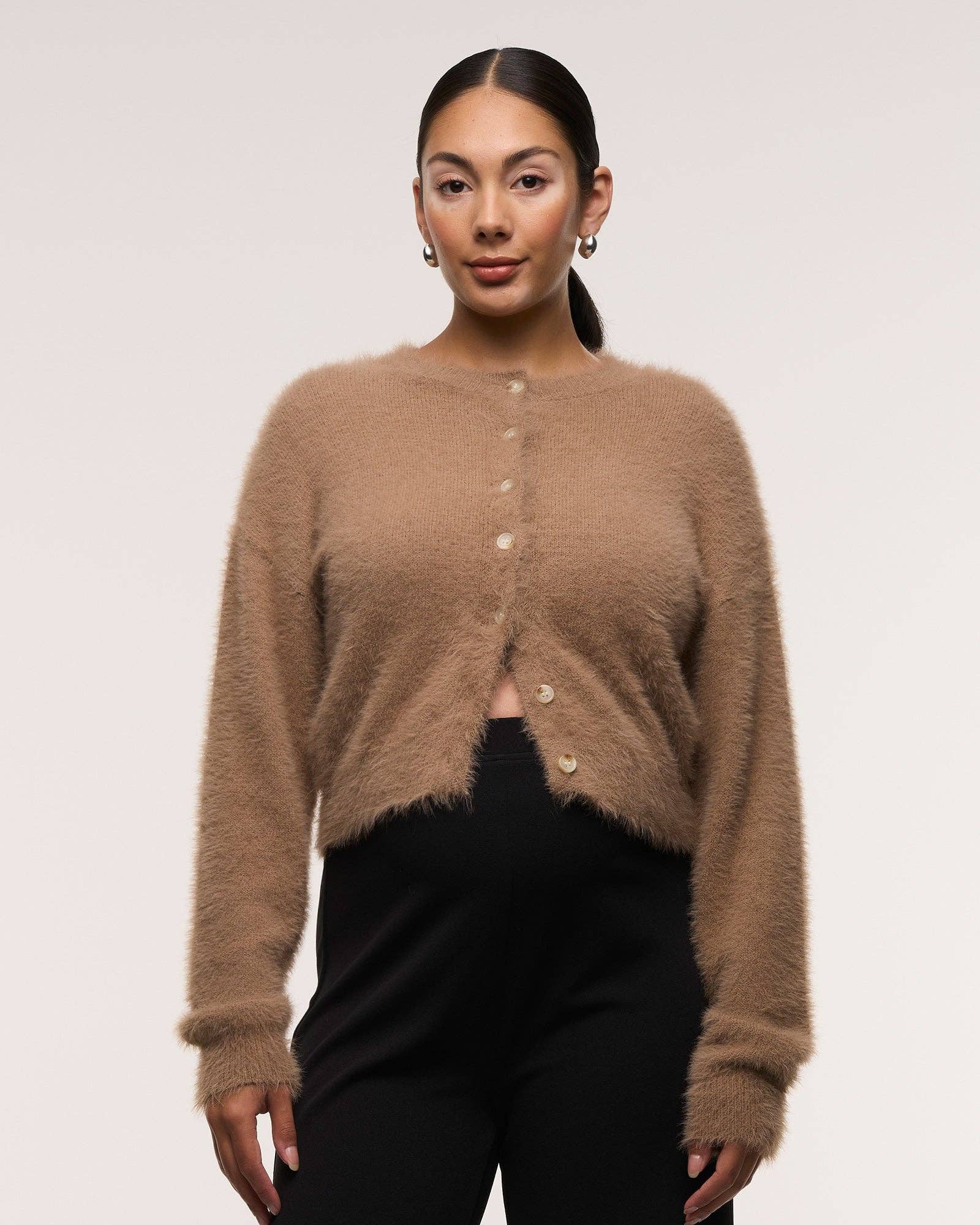Rosie Brushed Light Taupe Cardigan
