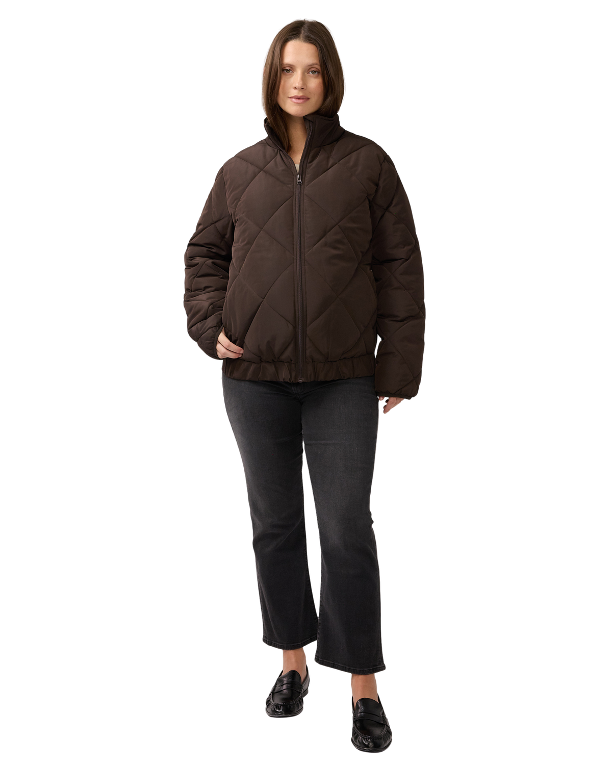 Expandable Raglan Maternity Puffer Jacket