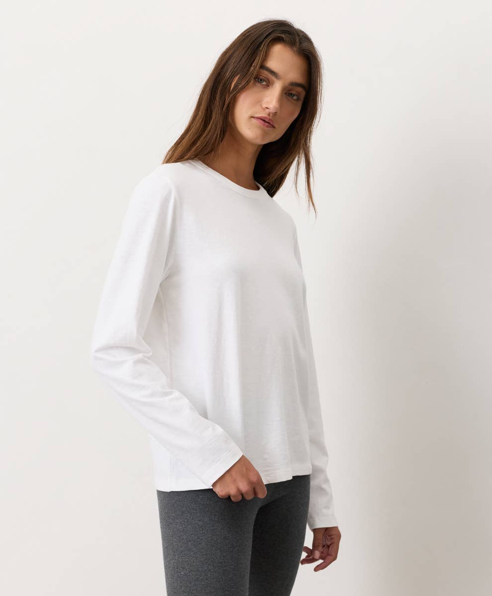 Women's Soft-Slub Essential Crewneck Long Sleeve Tee