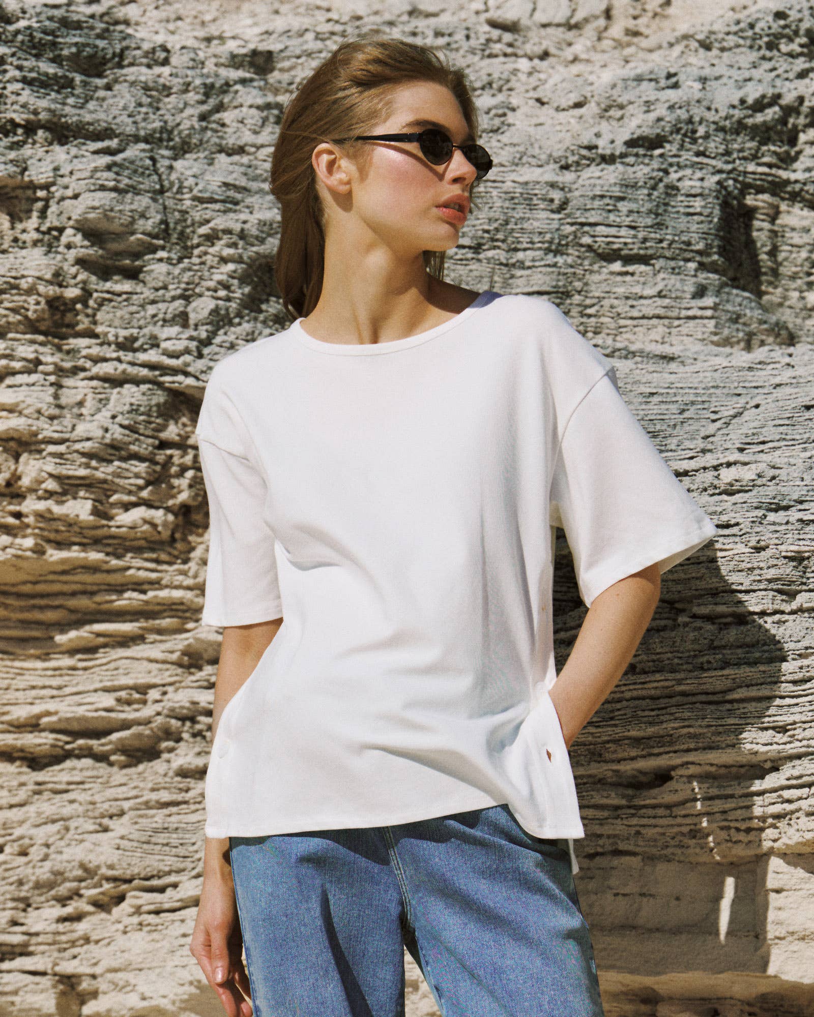 Haut en coton à boutons Luna