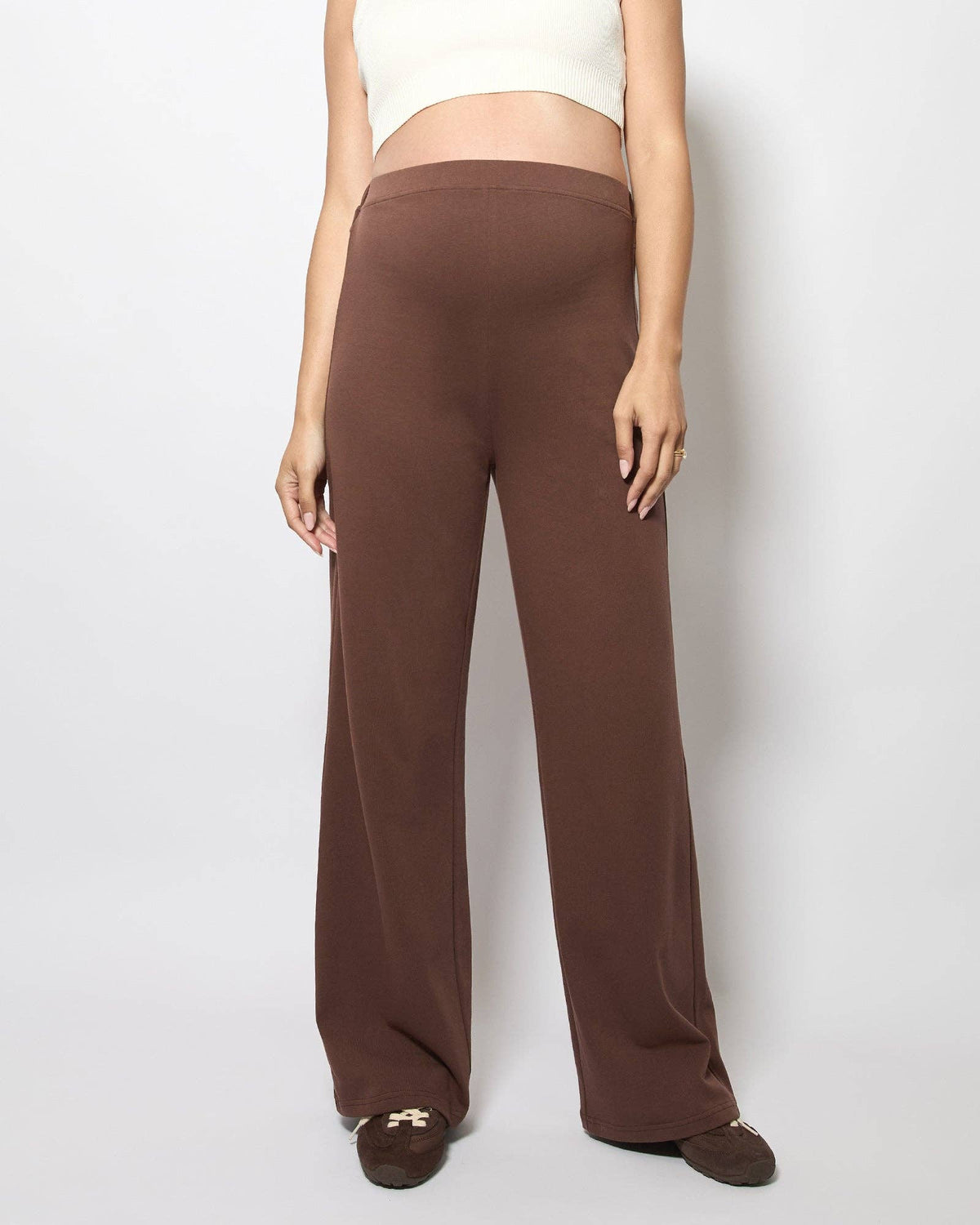 Harriette Wide Cotton Pants - Espresso