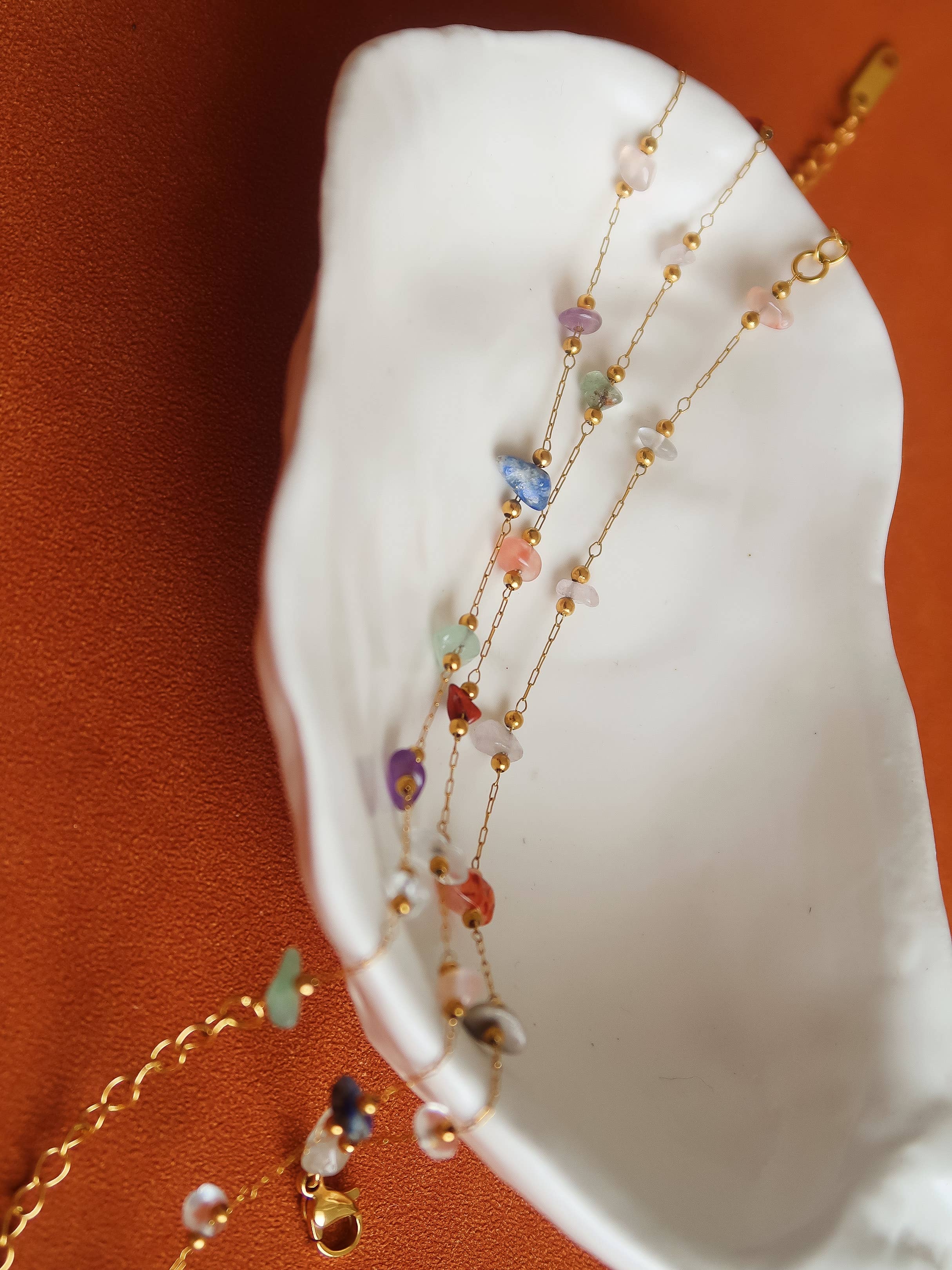 Besse 18K Gold Multi-Gemstone Necklace & Bracelet