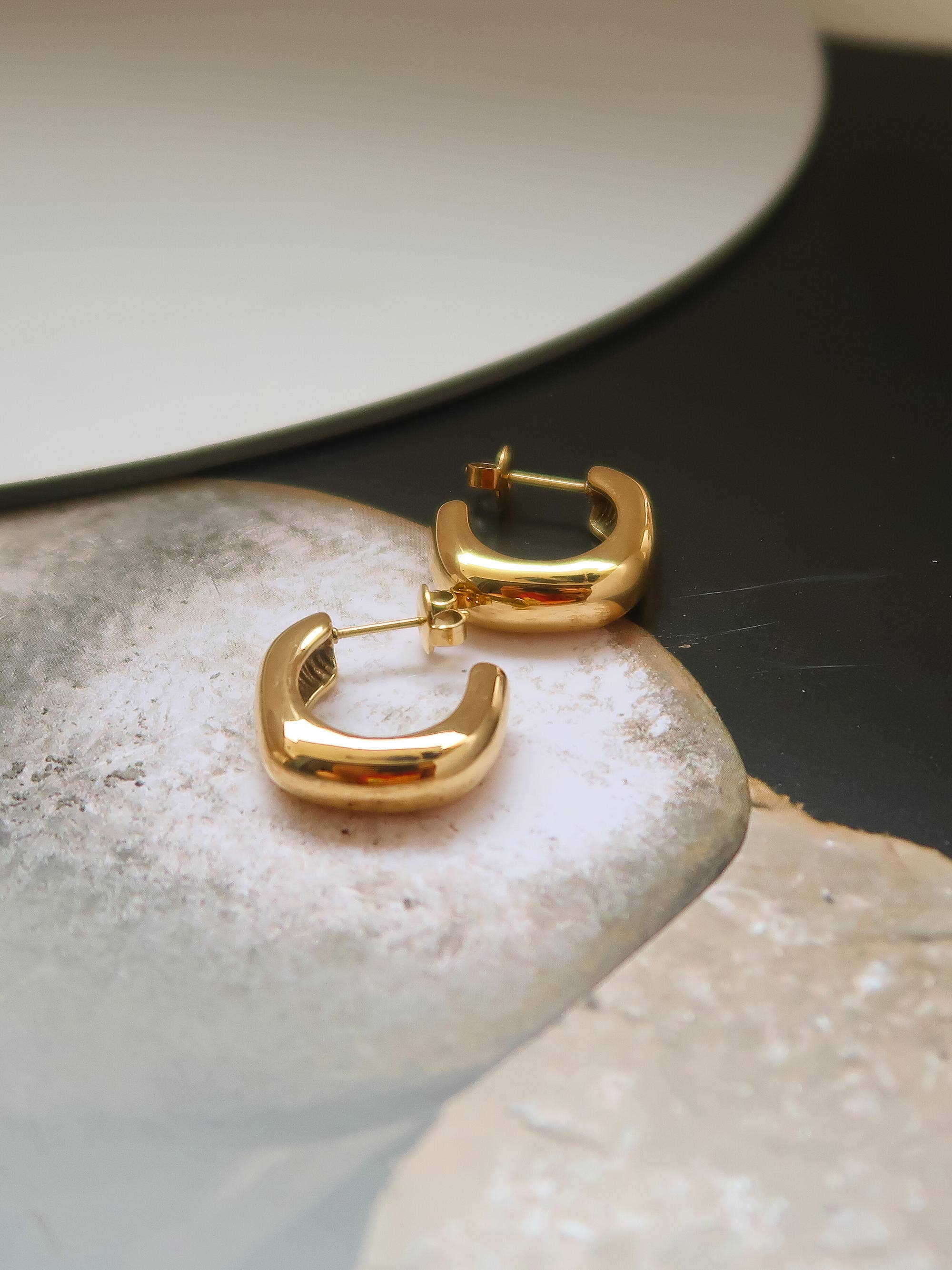 Demi 18K Gold Non-Tarnish Classic C Hoop Earrings