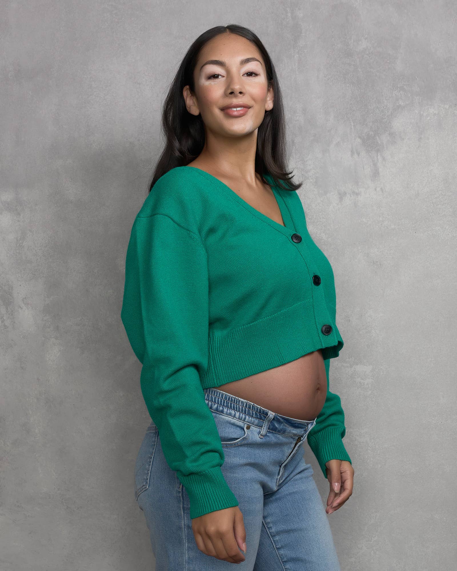 Gilet court à col en V