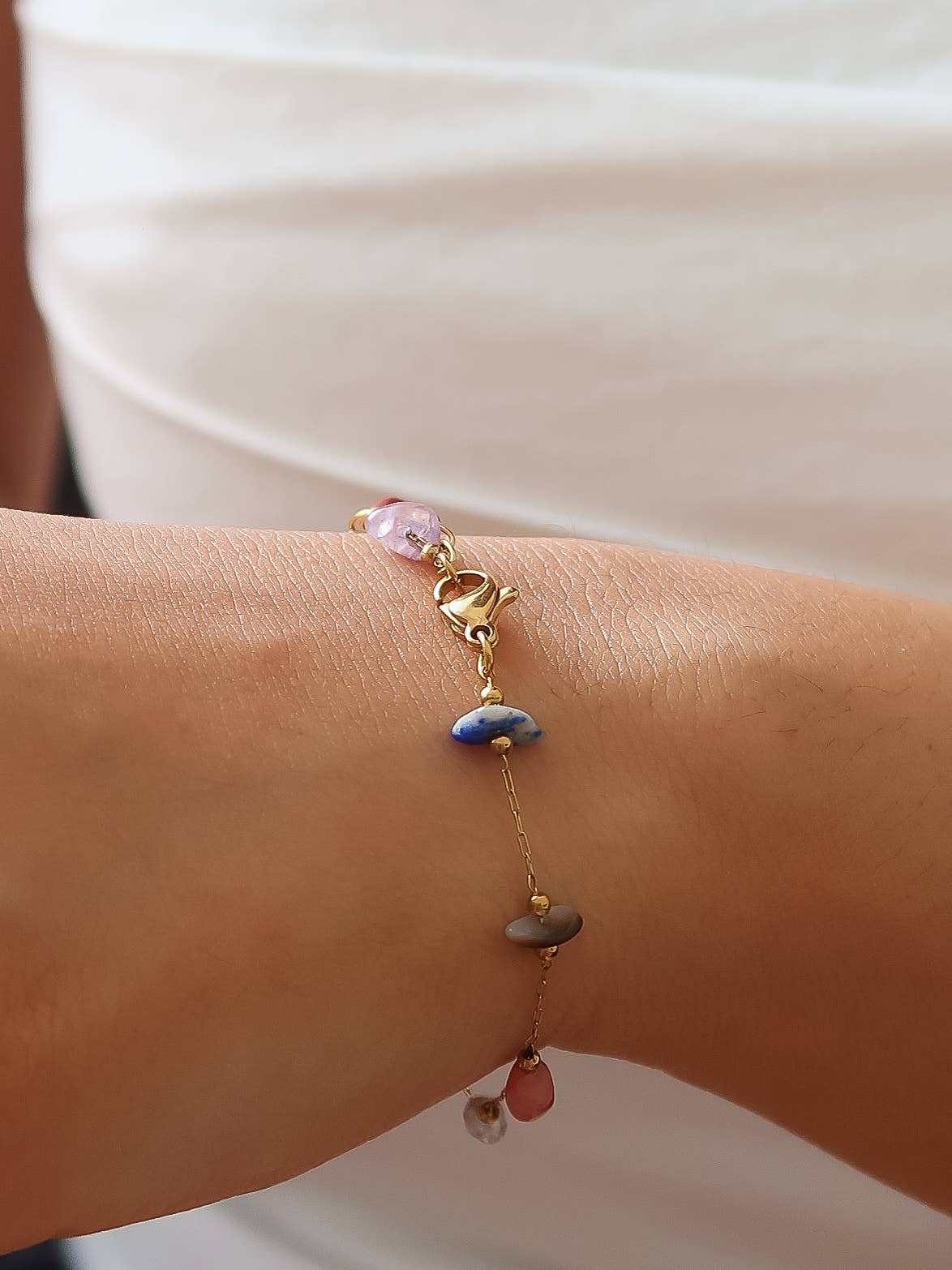 Besse 18K Gold Multi-Gemstone Necklace & Bracelet