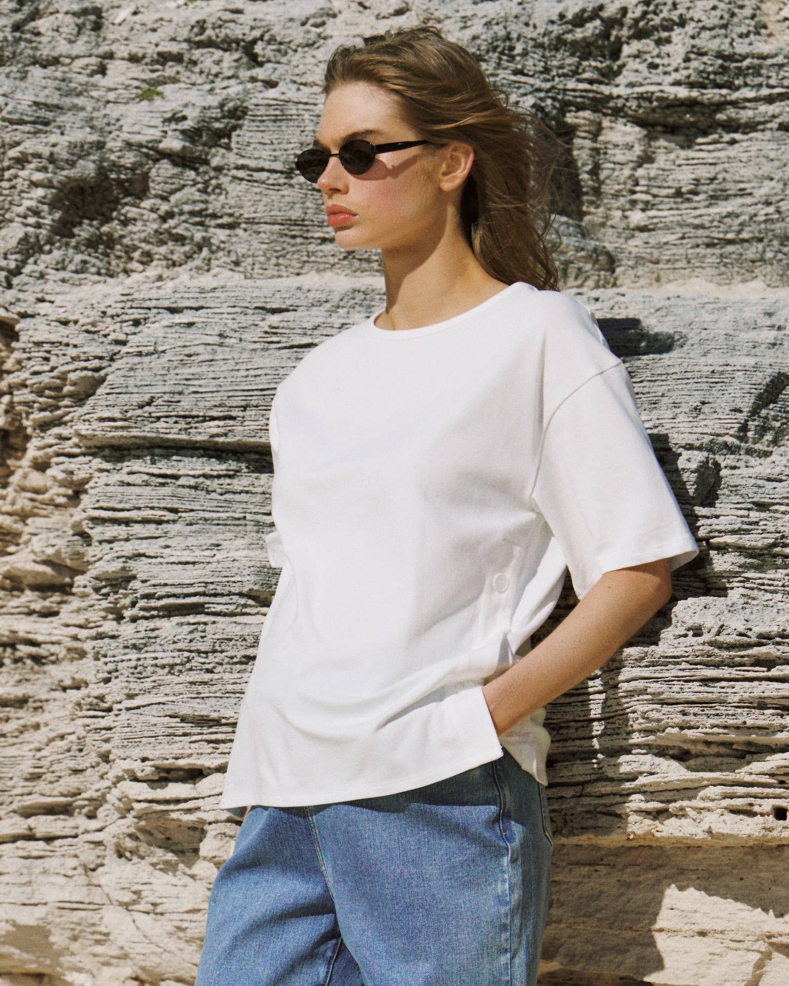 Haut en coton à boutons Luna